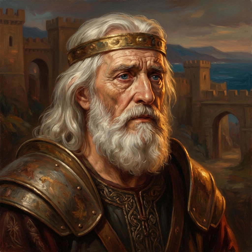 Priam — Aged king of Troy, father of fifty sons